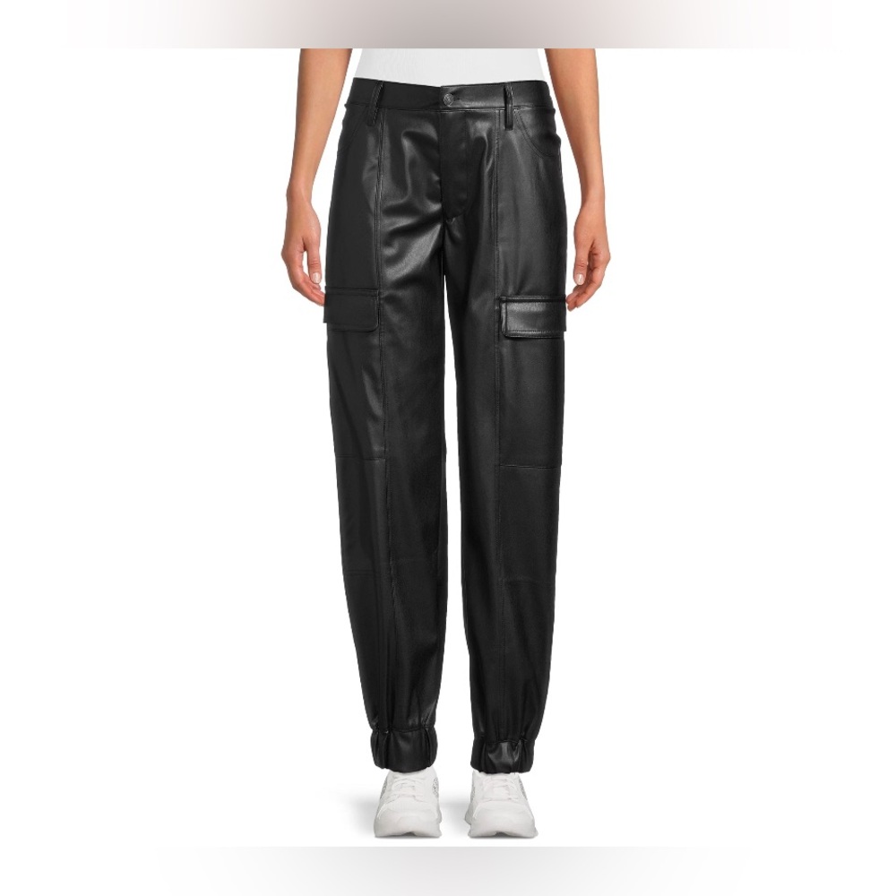 Madden NYC Juniors Faux Leather Jogger‎ Pants Black M